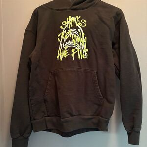 Finatics Unisex Black Hoodie M "Sharks Just Wanna Have Fins" Graphic